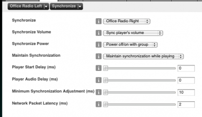 Sync settings